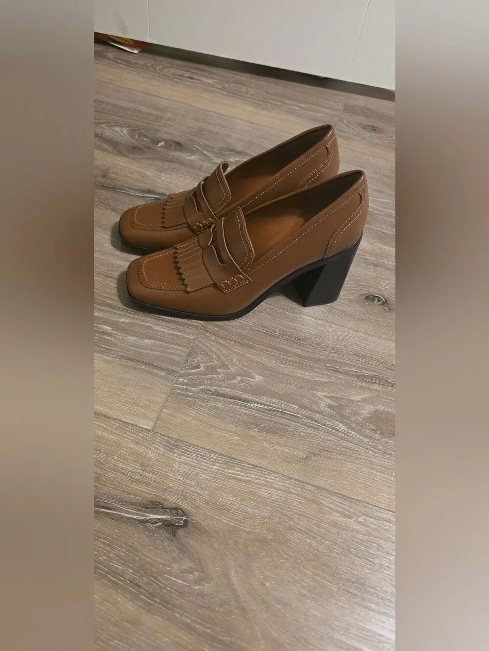 Women's Classic Brown Block-Heel Loafers (Size 8 )New!